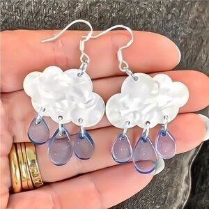 Handcrafted Sterling Silver Cloud Dangle Earrings